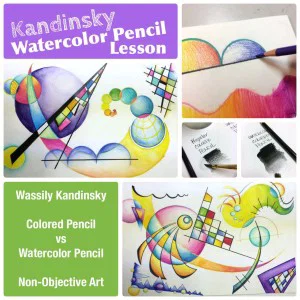 Kandinsky non-objective watercolor Pencil Painting