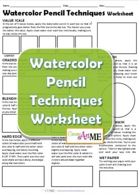 Watercolor Pencil Techniques Lesson Plan and worksheet