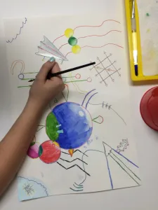Wassily Kandinsky Non-Objective Color Pencil and Watercolor Pencil Painting