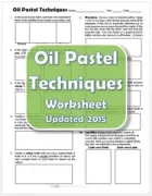 Oil Pastel Techniques Worksheet