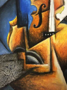 ![Cubism Instrument Oil Pastel and Collage Lesson