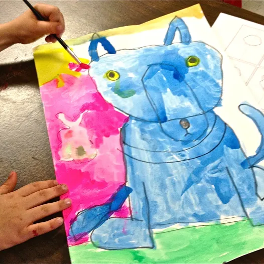 Blue Dog Art Lesson