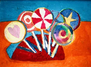 Wayne Thiebaud Forms Lollipop oil pastel lesson