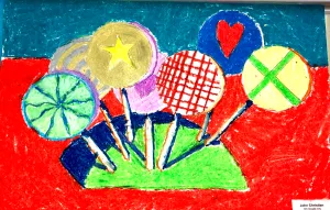 Wayne Thiebaud Forms Lollipop oil pastel lesson