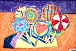 Wayne Thiebaud Forms Lollipop oil pastel lesson