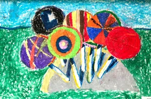 Wayne Thiebaud Forms Lollipop oil pastel lesson
