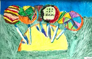 Wayne Thiebaud Forms Lollipop oil pastel lesson