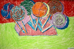 Wayne Thiebaud Forms Lollipop oil pastel lesson