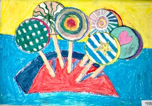 Wayne Thiebaud Forms Lollipop oil pastel lesson