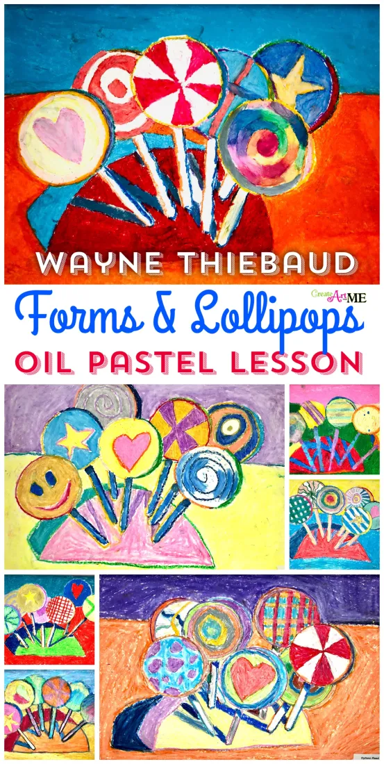![Wayne Thiebaud Forms Lollipop oil pastel lesson