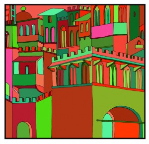 medieval city complementary colors