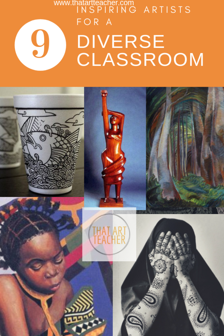 Nine inspiring artist to make your teaching more diverse. My top list of artists ranging from sculpture, photography, illustration and landscape painting. Help your students see a broader perspective in your art classes.