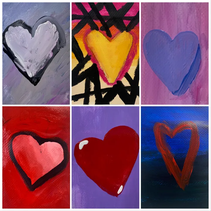 paint party ideas easy heart painting