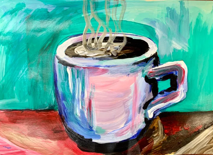 Acrylic Coffee Cup Painting