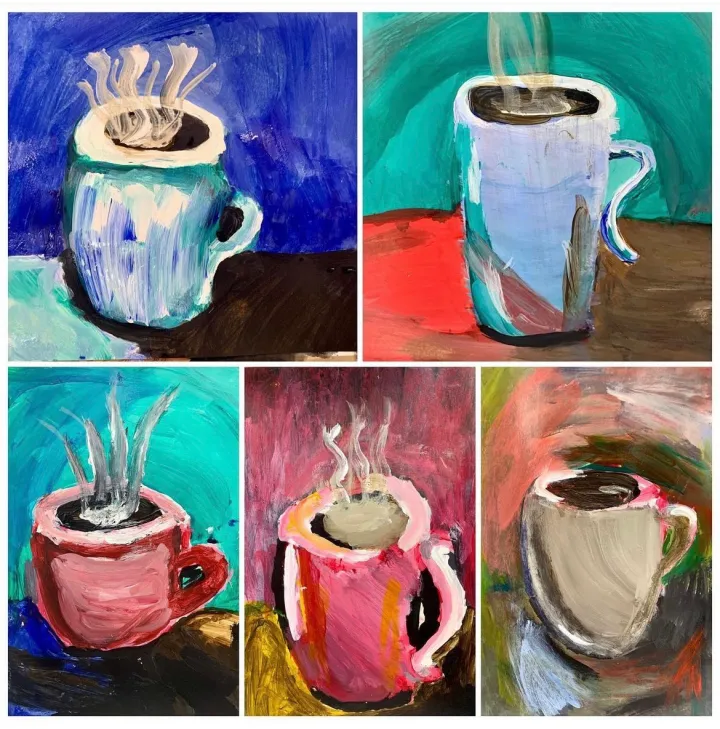 Acrylic Coffee Cup Painting
