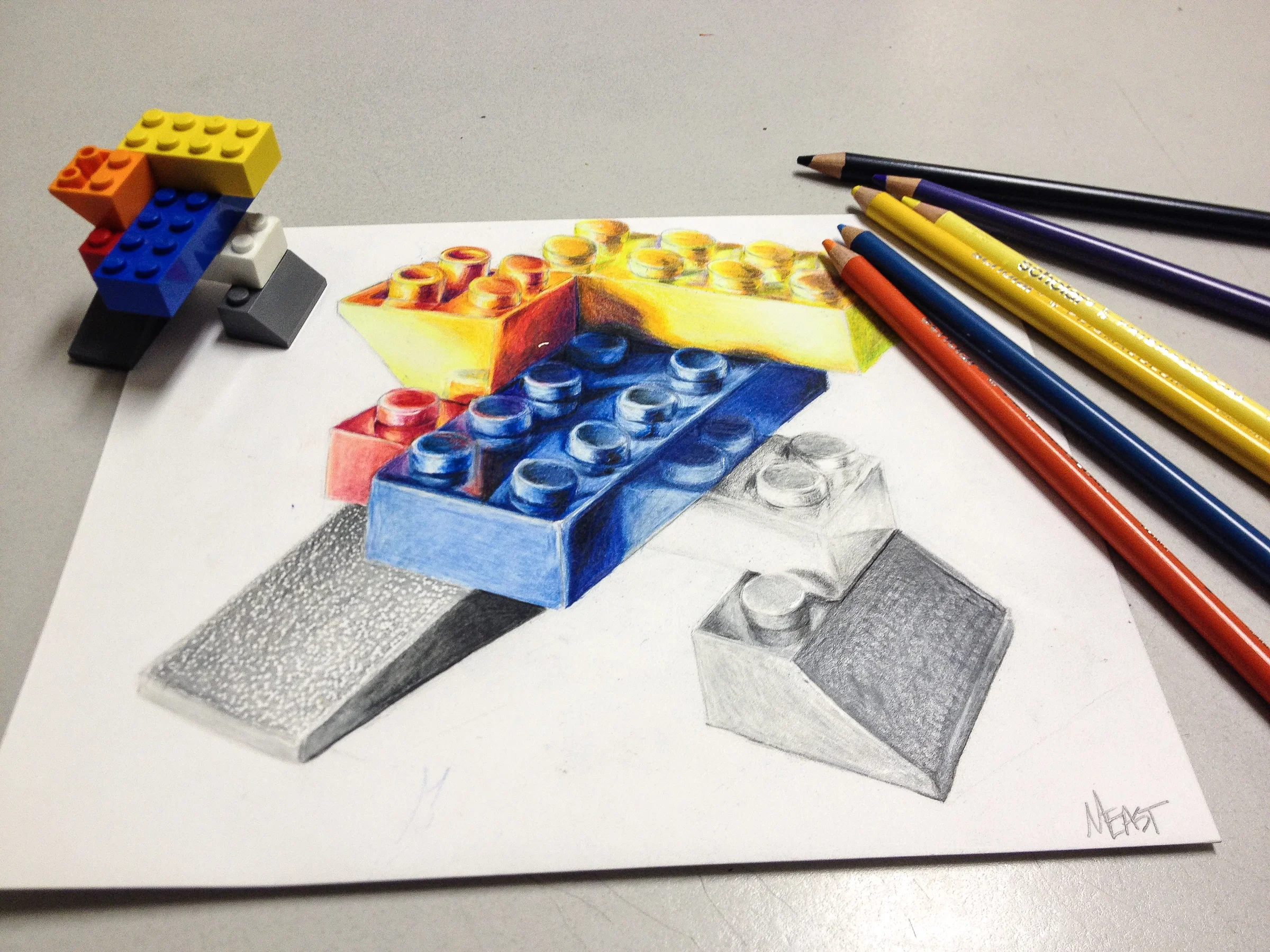 Featured: LEGO Colored Pencil Drawing