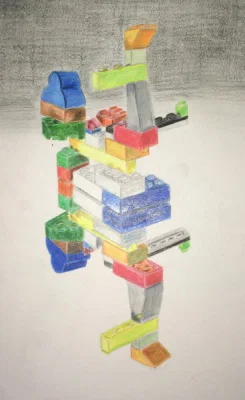 lego colored pencil drawing hs art lesson