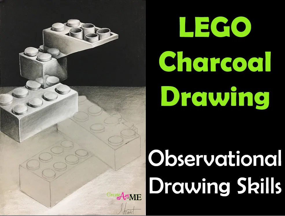 Featured: Lego Charcoal Drawing HS Art Lesson