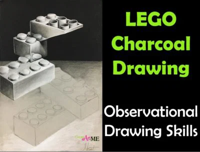 Lego Charcoal Drawing HS Art Lesson