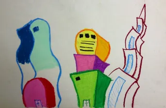 Dancing Skyscrapers Active Lines Elementary Art Lesson