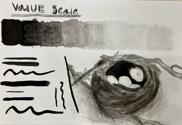 India Ink Nest Artwork