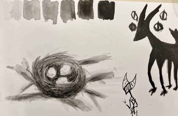 India Ink Nest Artwork