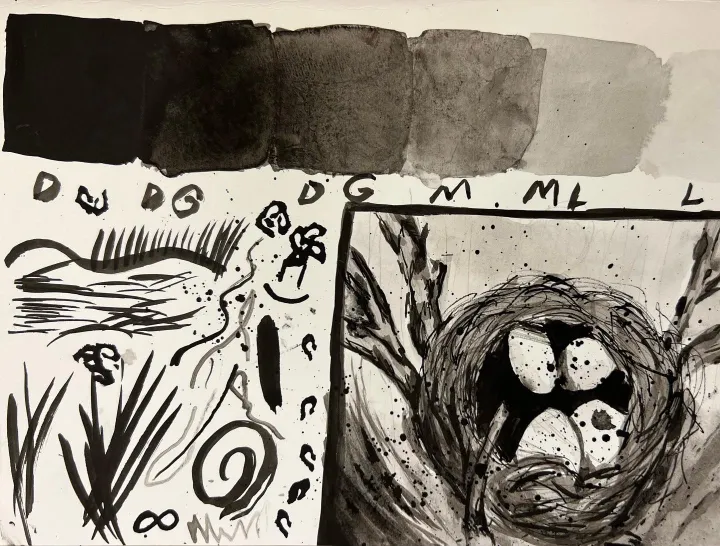 India Ink Nest Artwork