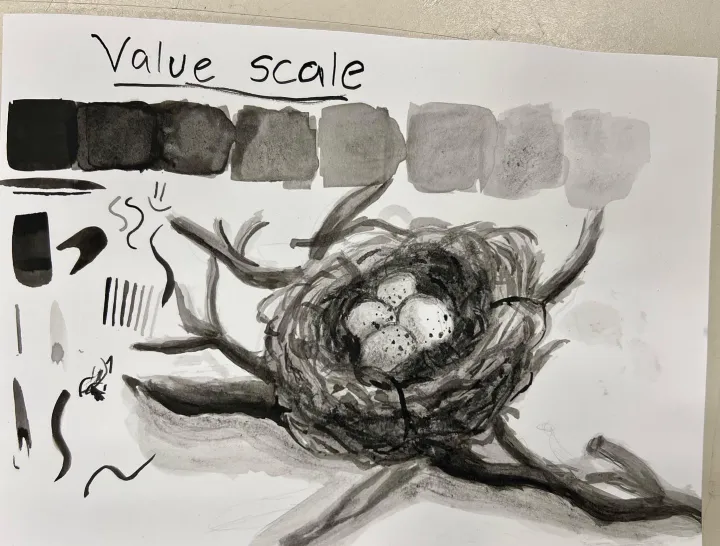 India Ink Nest Artwork