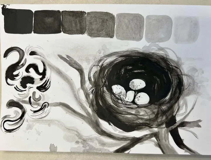 India Ink Nest Artwork