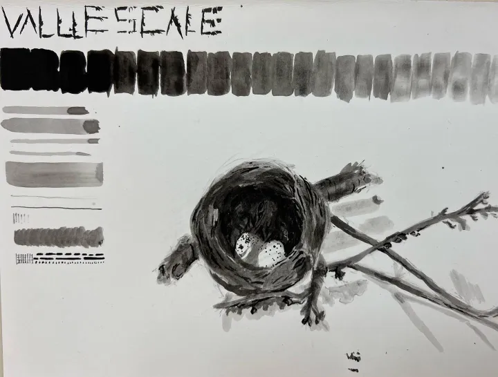 India Ink Nest Artwork