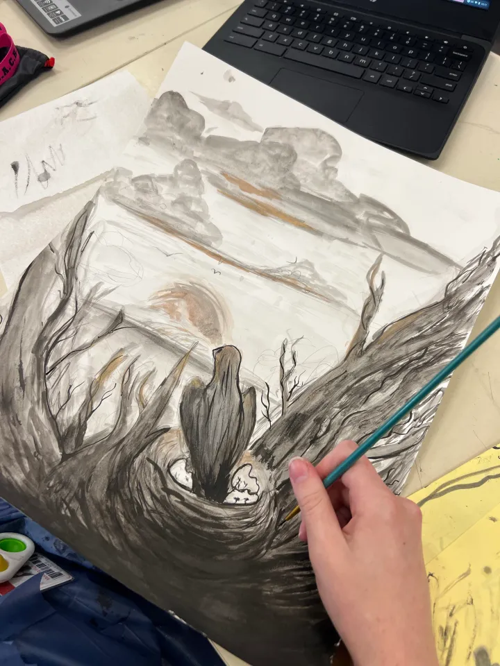 india ink nest artwork