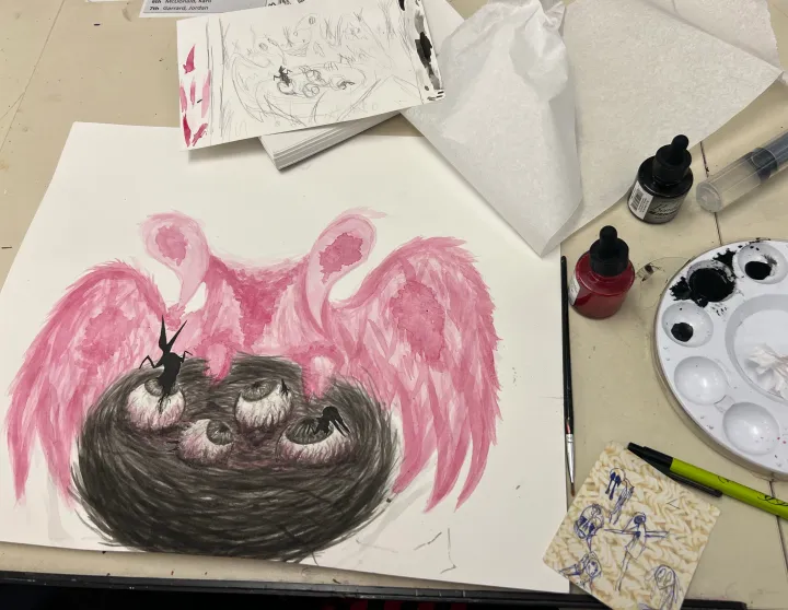 india ink nest artwork