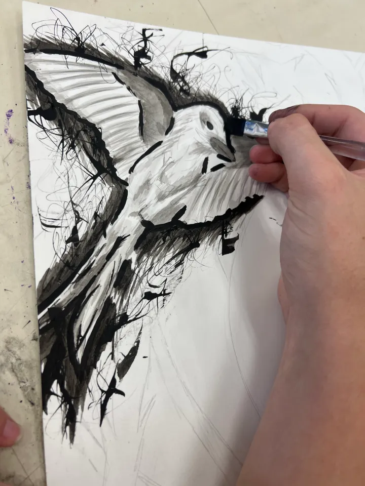 india ink nest artwork