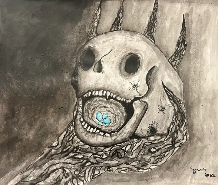 India Ink Nest Artwork