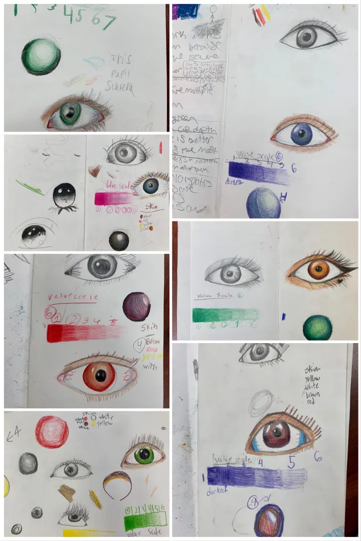 colored pencil eye drawing