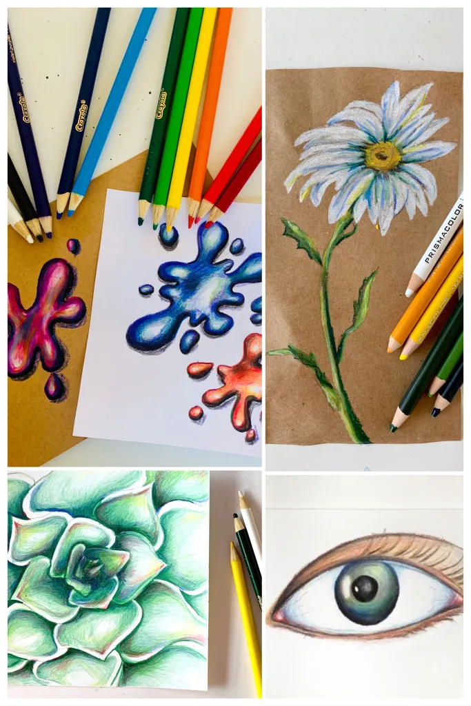 4 Distance Learning Colored Pencil Art Tutorials