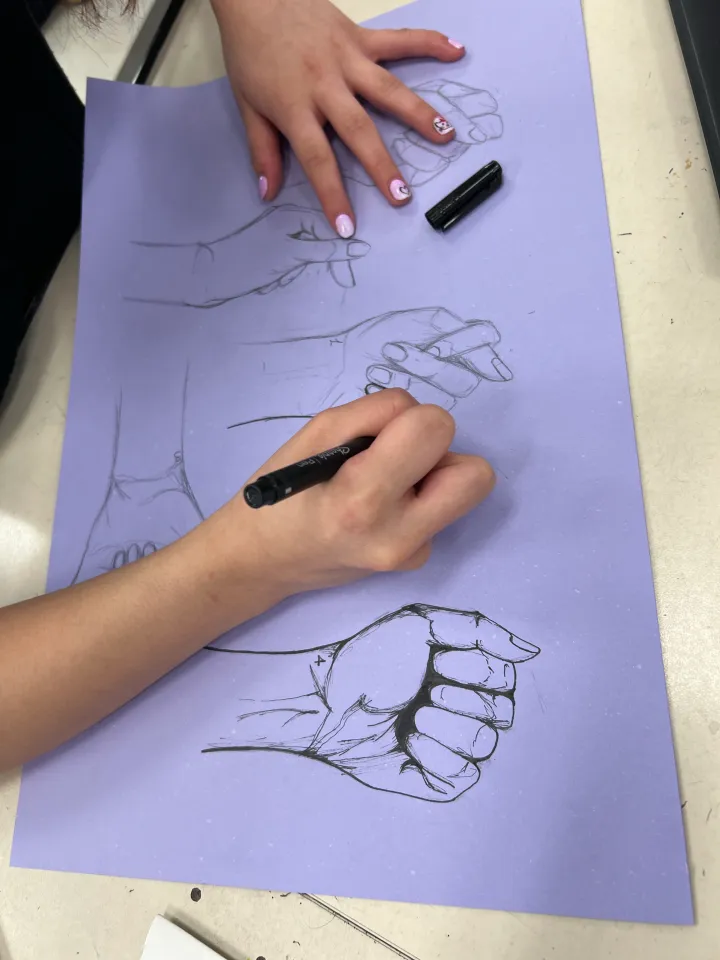 hand contour drawing artwork