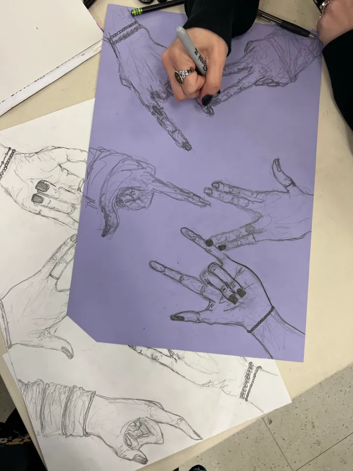 hand contour drawing artwork