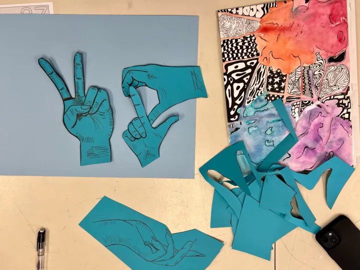 hand contour drawing artwork