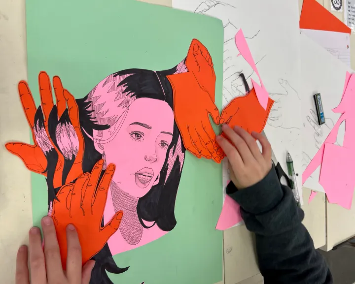hand contour drawing artwork