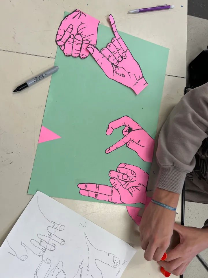 hand contour drawing artwork