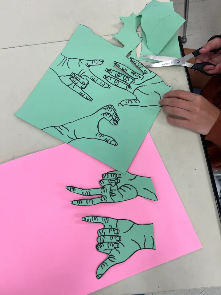 hand contour drawing artwork
