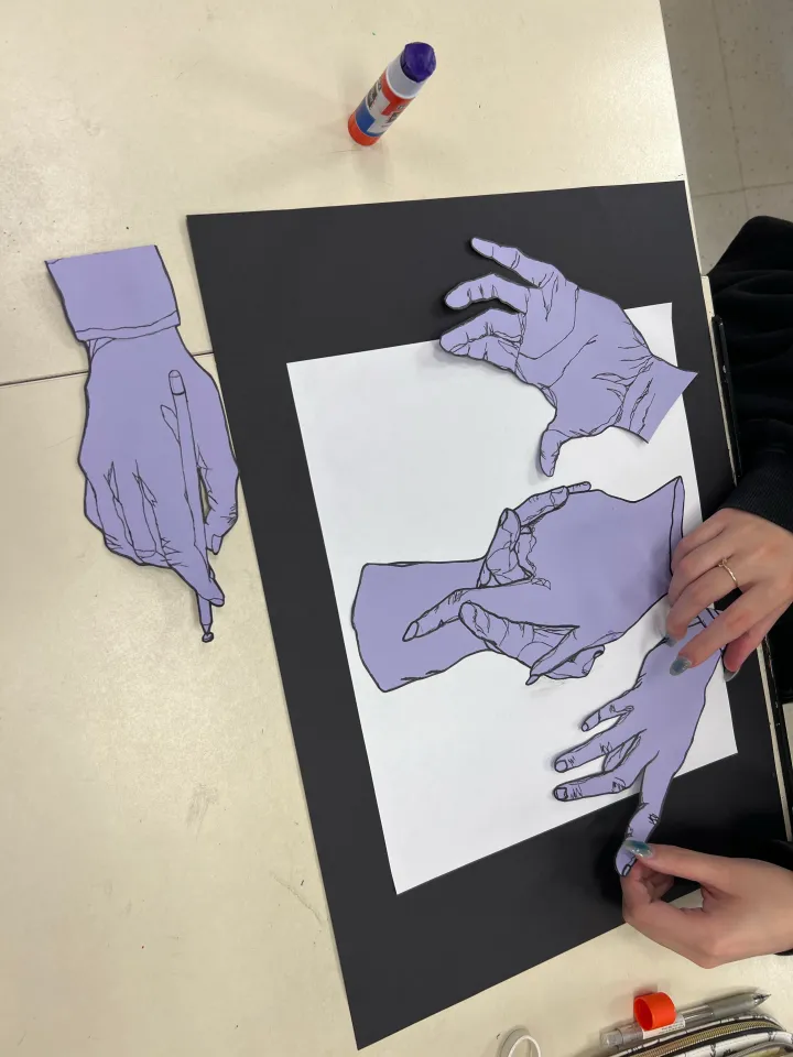 hand contour drawing artwork