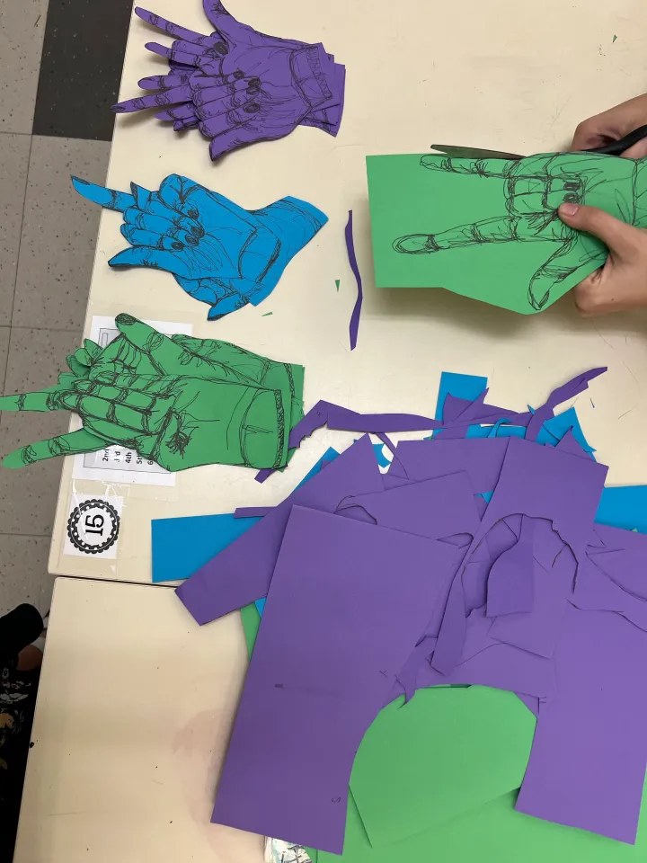 hand contour drawing artwork