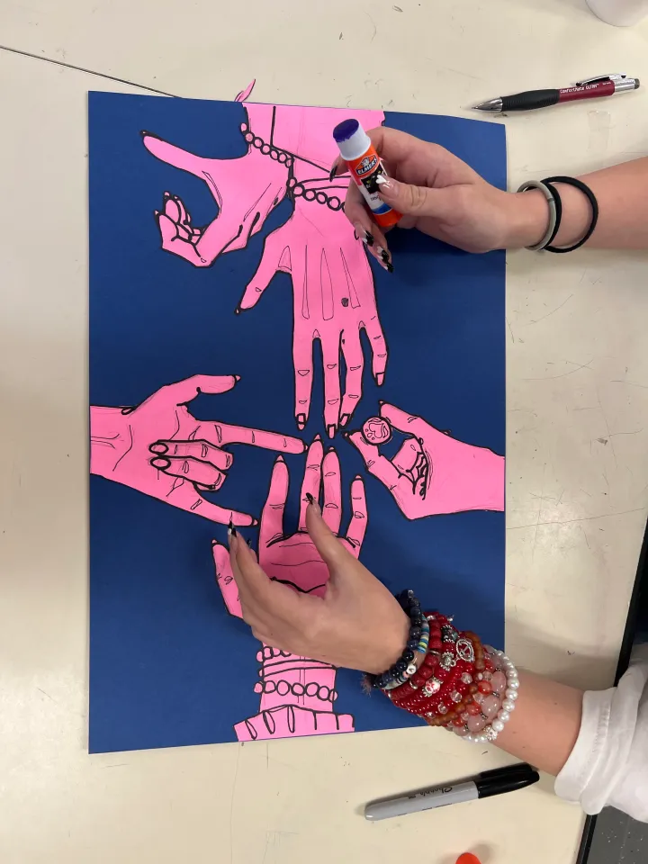 hand contour drawing artwork
