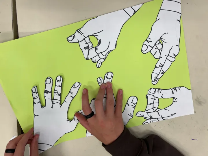 hand contour drawing artwork