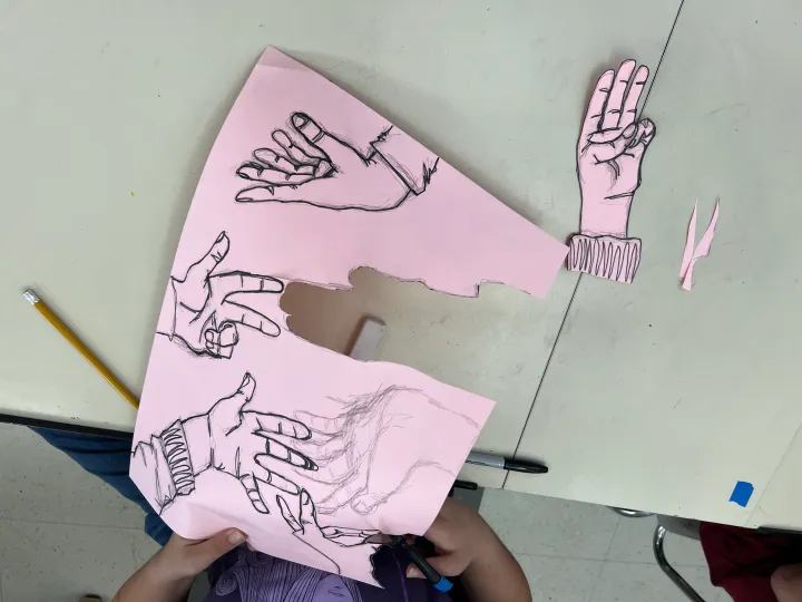 hand contour drawing artwork