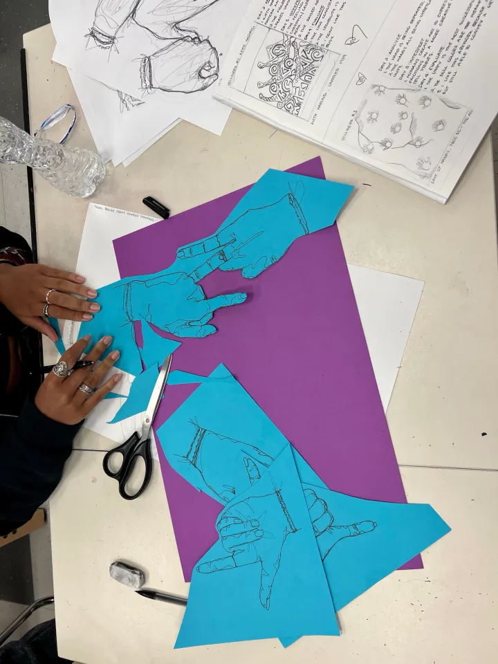 hand contour drawing artwork