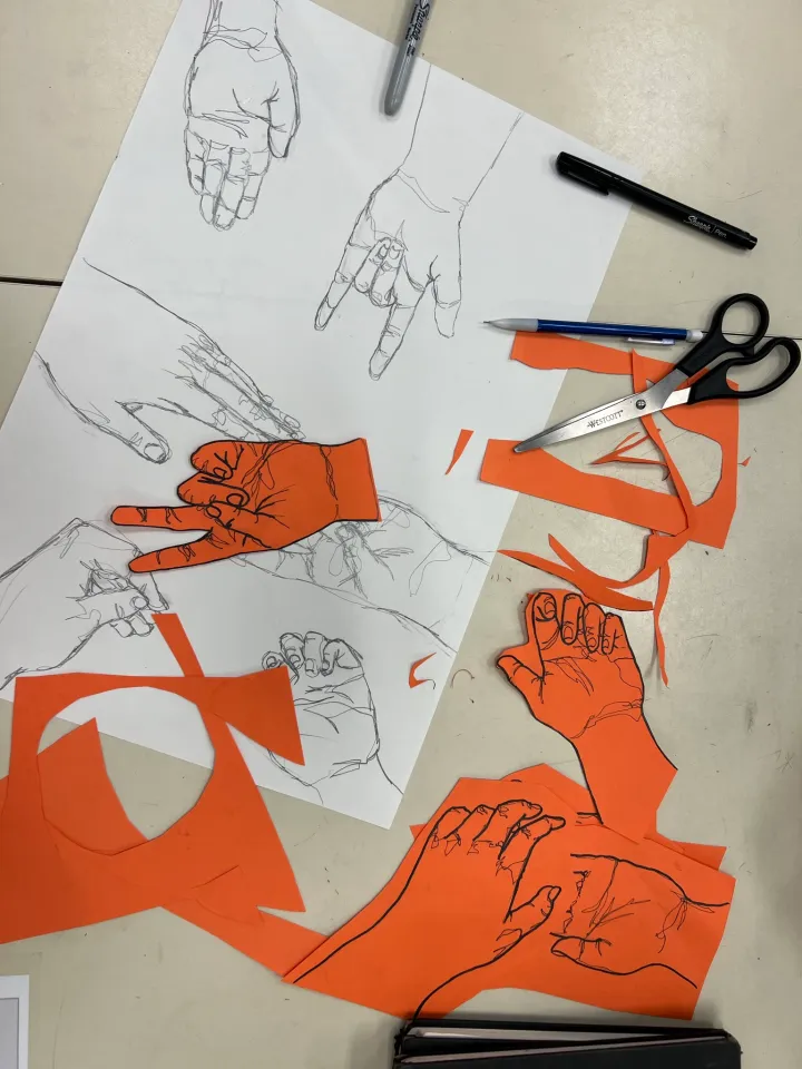 hand contour drawing artwork