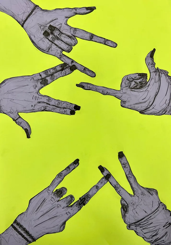 hand contour drawing